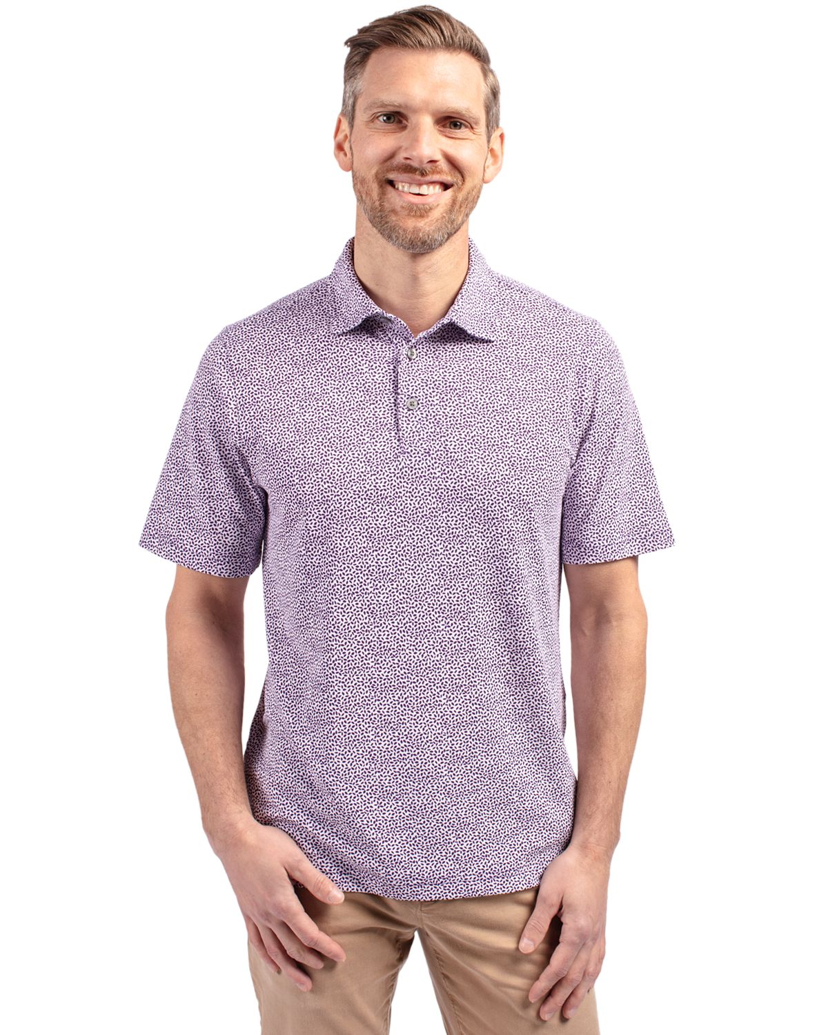 Cutter & Buck® Virtue Eco Pique Botanical Print Recycled Mens Polo