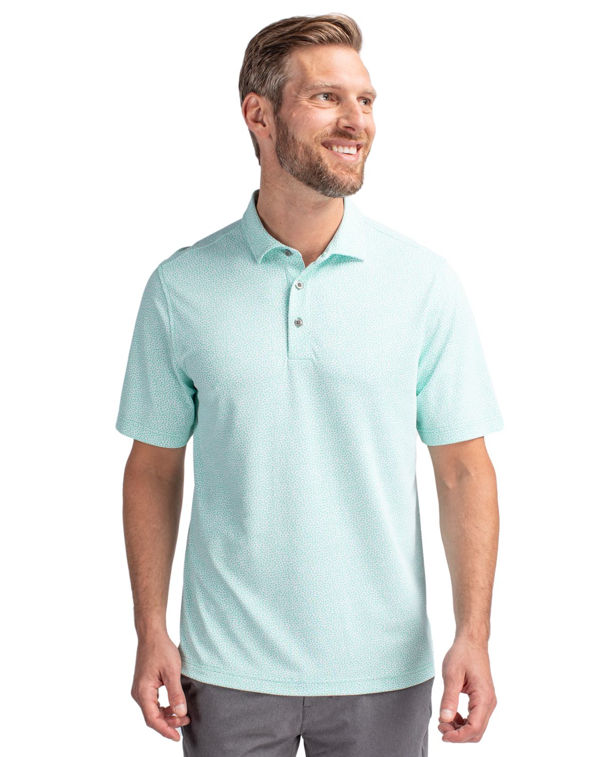 Cutter & Buck® Virtue Eco Pique Botanical Print Recycled Mens Polo