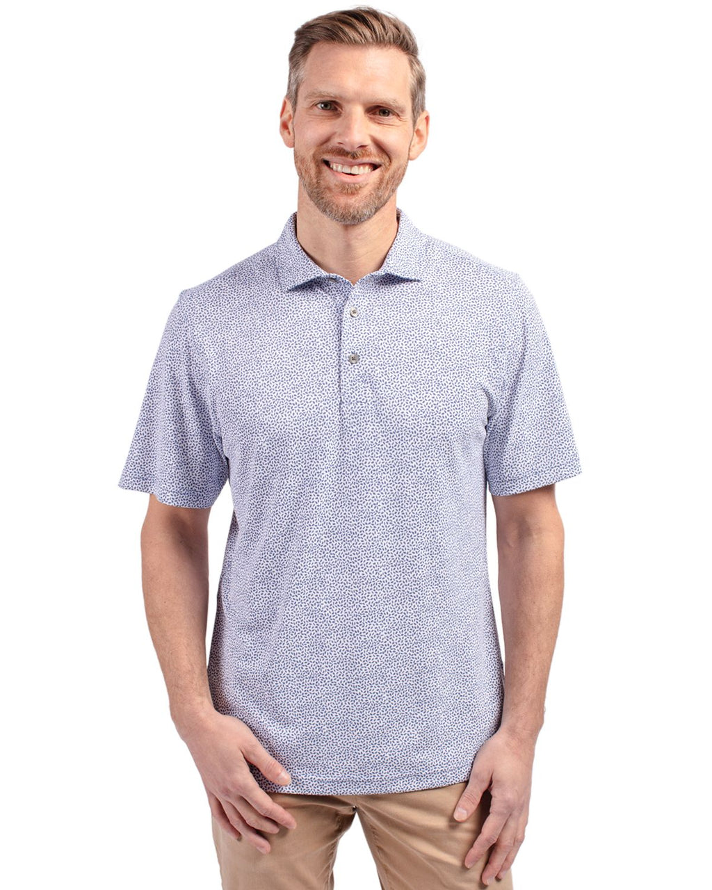 Cutter & Buck® Virtue Eco Pique Botanical Print Recycled Mens Polo