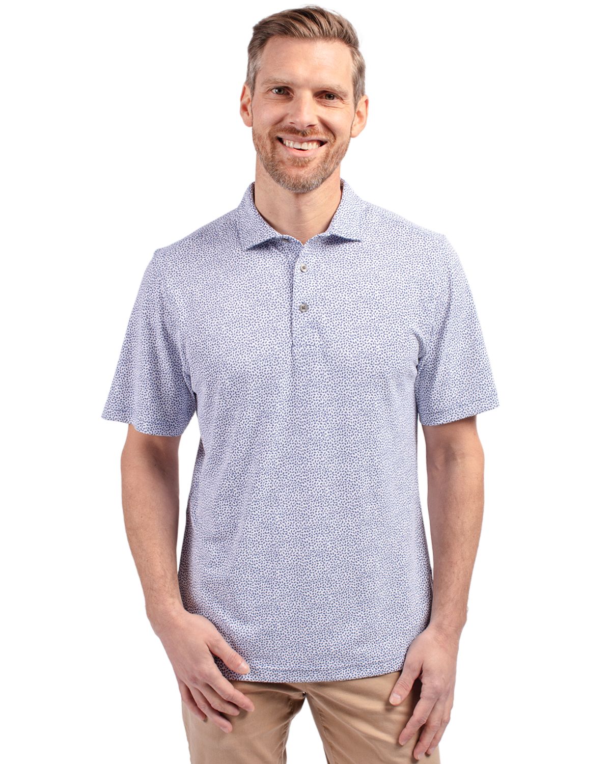 Cutter & Buck® Virtue Eco Pique Botanical Print Recycled Mens Polo