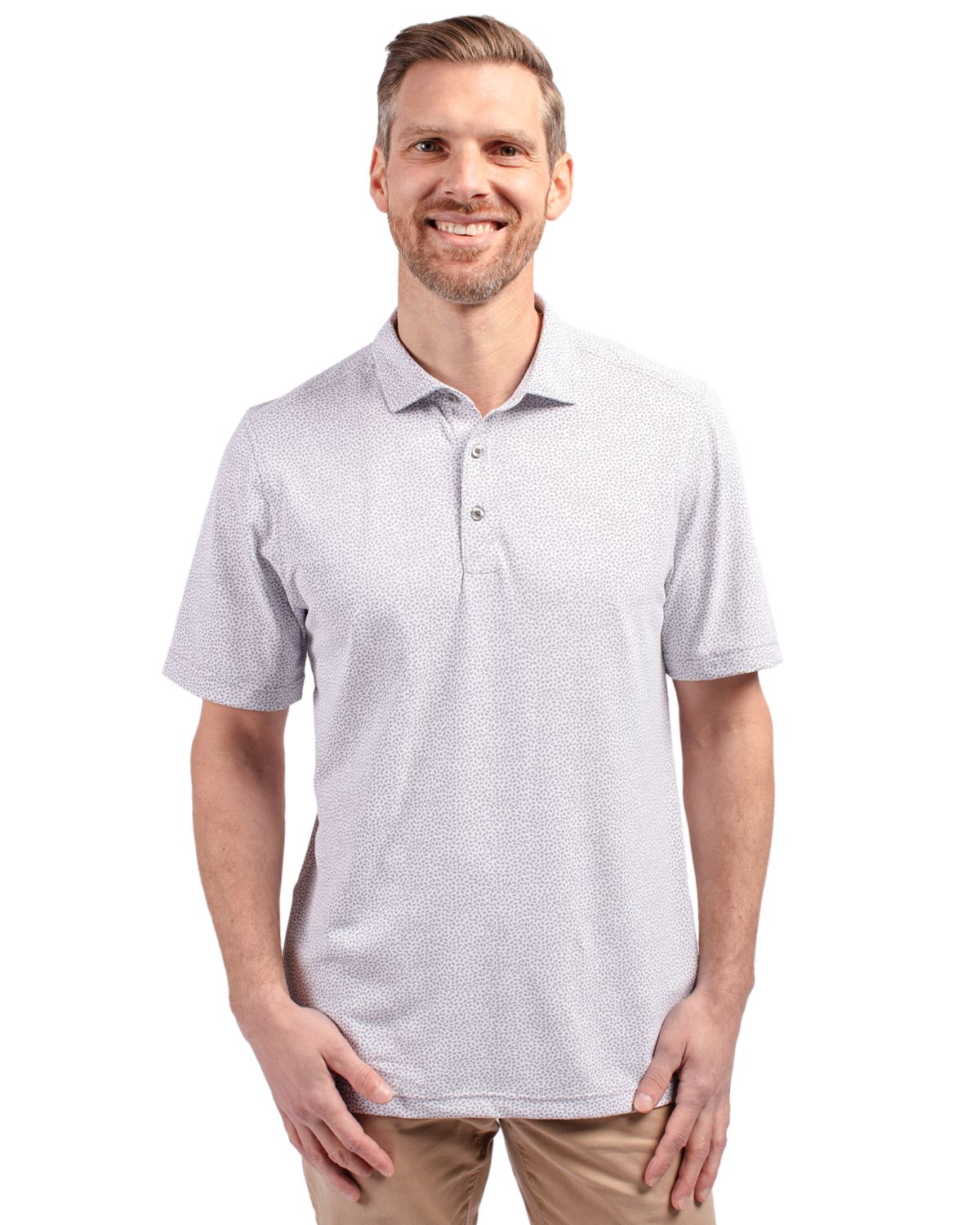 Cutter & Buck® Virtue Eco Pique Botanical Print Recycled Mens Polo