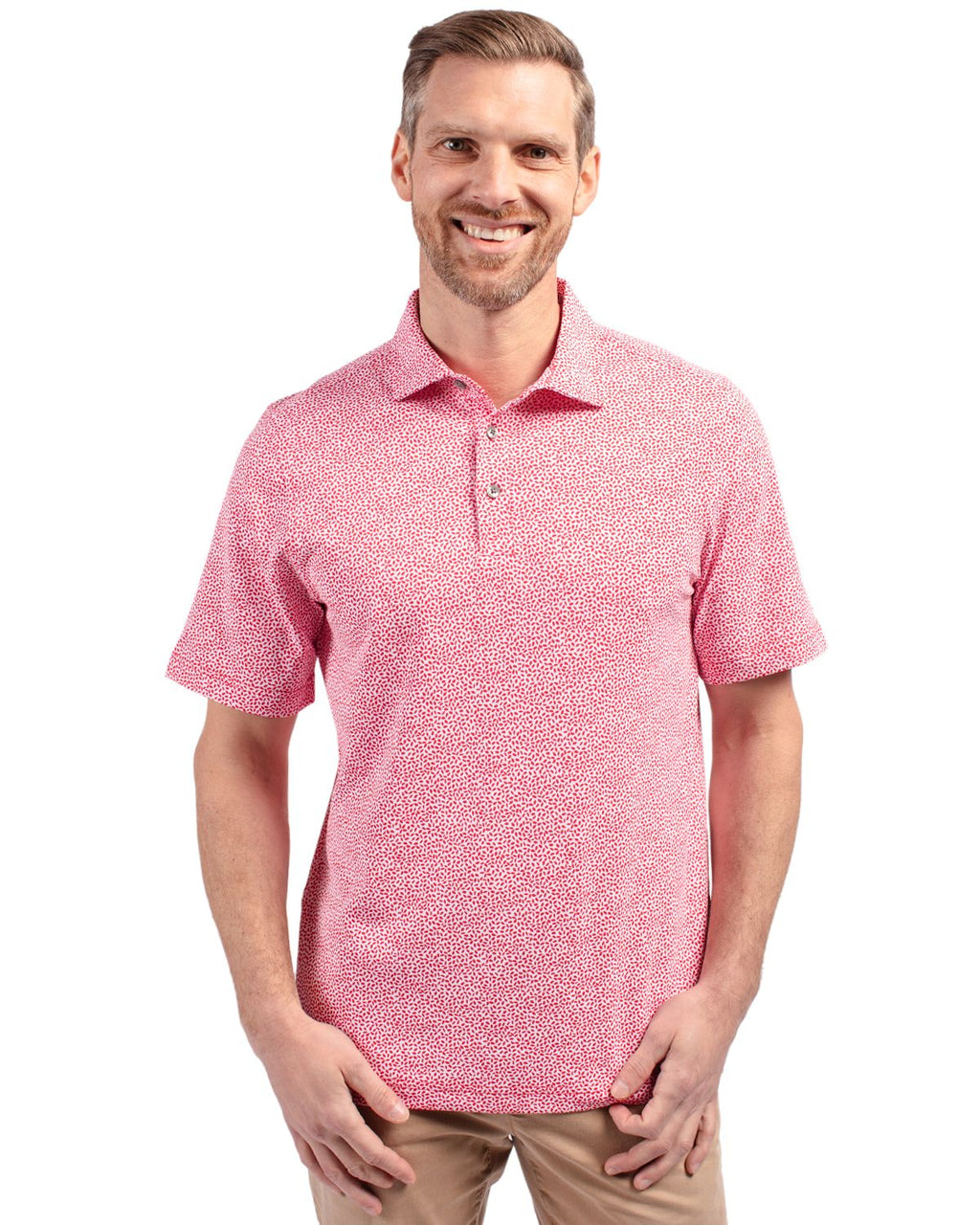 Cutter & Buck® Virtue Eco Pique Botanical Print Recycled Mens Polo