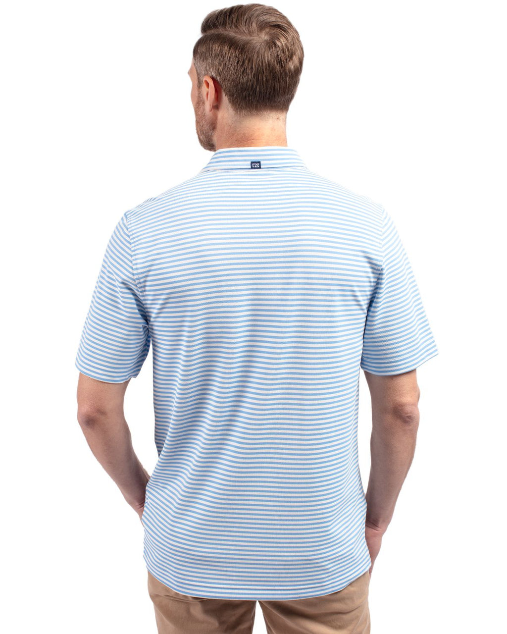 Cutter & Buck® Virtue Eco Pique Stripe Recycled Mens Big and Tall Polo