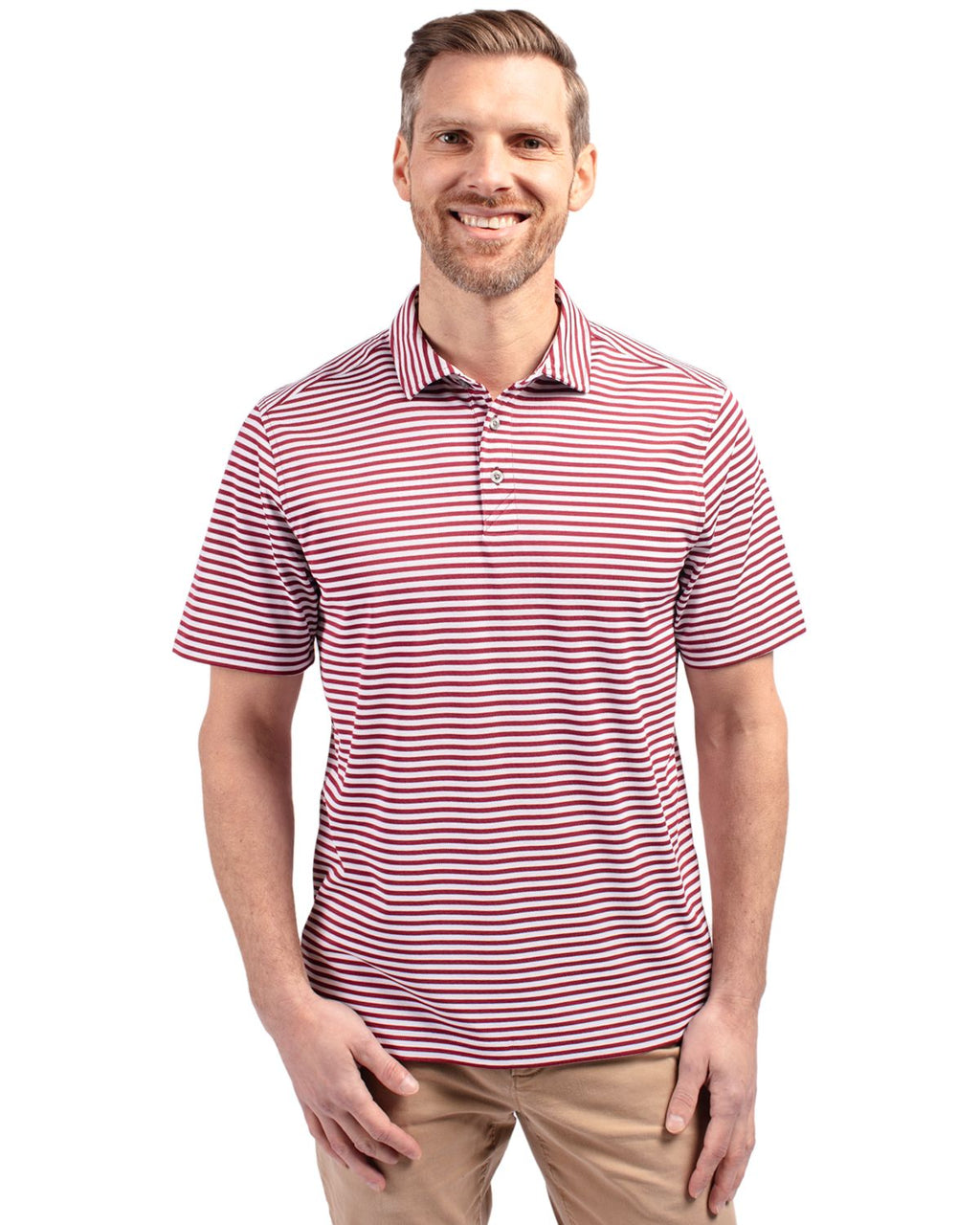 Cutter & Buck® Virtue Eco Pique Stripe Recycled Mens Polo