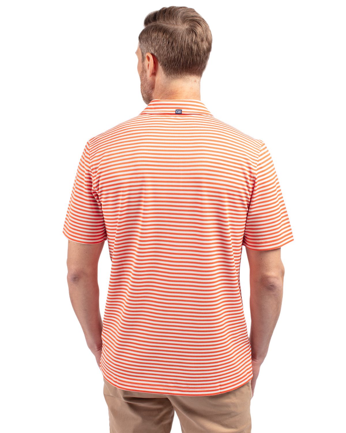 Cutter & Buck® Virtue Eco Pique Stripe Recycled Mens Big and Tall Polo