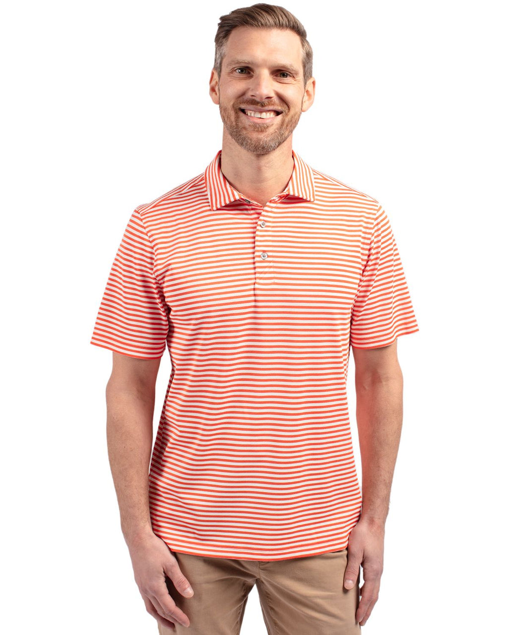 Cutter & Buck® Virtue Eco Pique Stripe Recycled Mens Big and Tall Polo