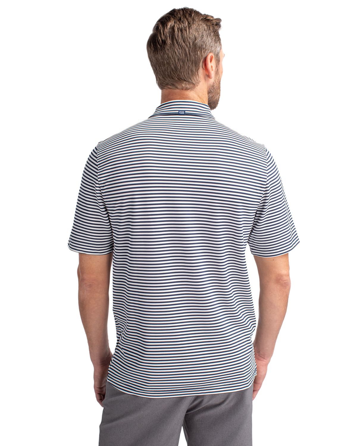 Cutter & Buck® Virtue Eco Pique Stripe Recycled Mens Big and Tall Polo