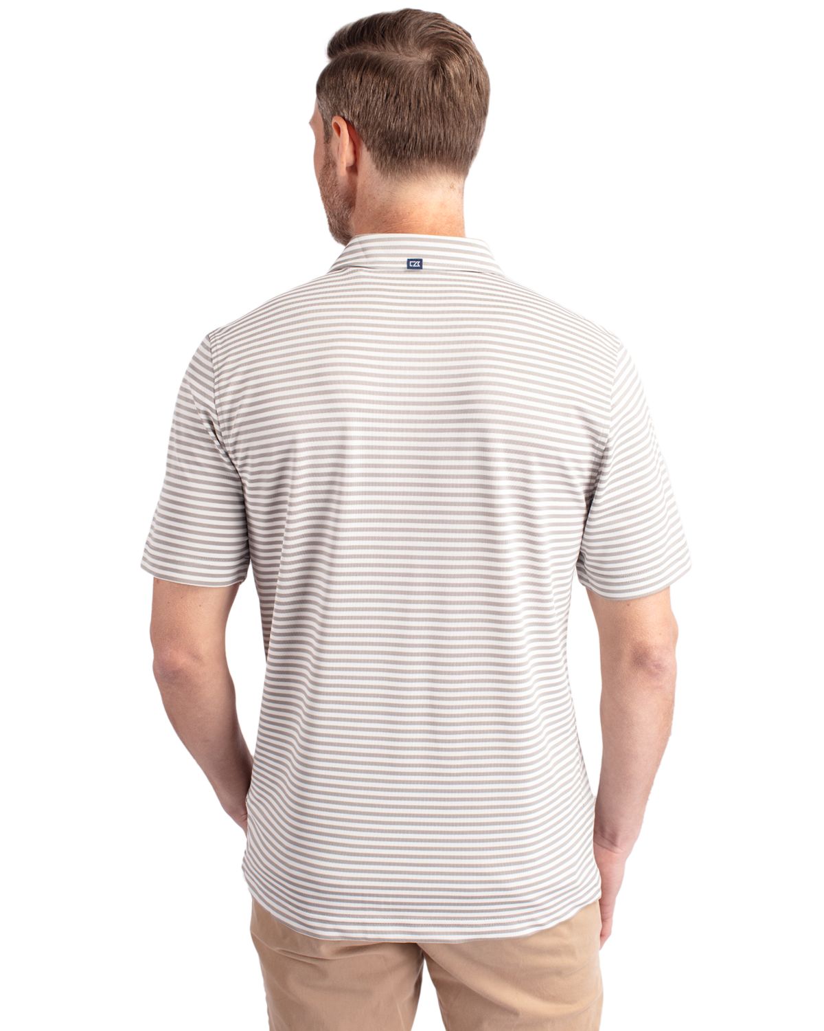 Cutter & Buck® Virtue Eco Pique Stripe Recycled Mens Big and Tall Polo