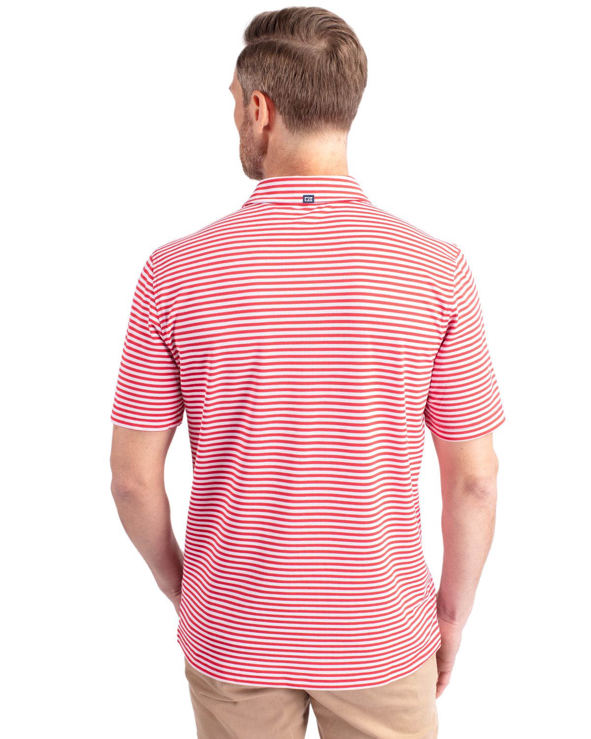 Cutter & Buck® Virtue Eco Pique Stripe Recycled Mens Big and Tall Polo