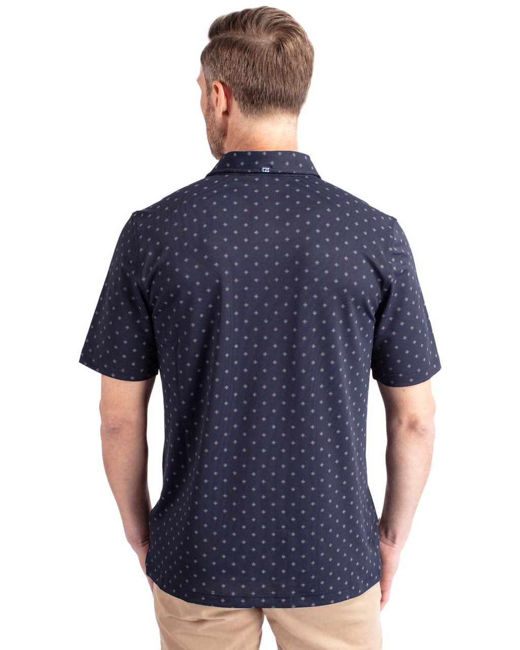 Cutter & Buck® Virtue Eco Pique Tile Print Recycled Mens Big & Tall Polo