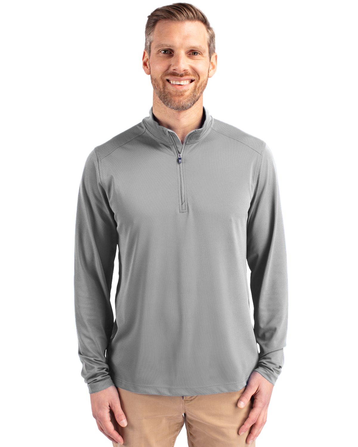 Cutter & Buck® Virtue Eco Pique Recycled Quarter Zip Mens Big & Tall Pull Over