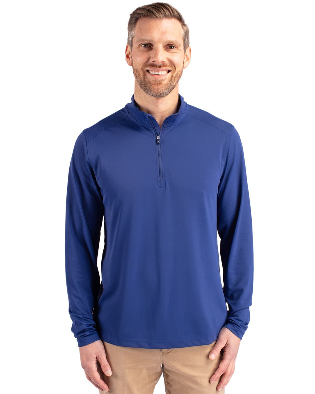Cutter & Buck® Virtue Eco Pique Recycled Quarter Zip Mens Big & Tall Pull Over