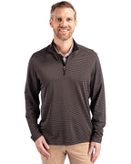 Cutter & Buck® Virtue Eco Pique Micro Stripe Recycled Mens Big & Tall Quarter Zip
