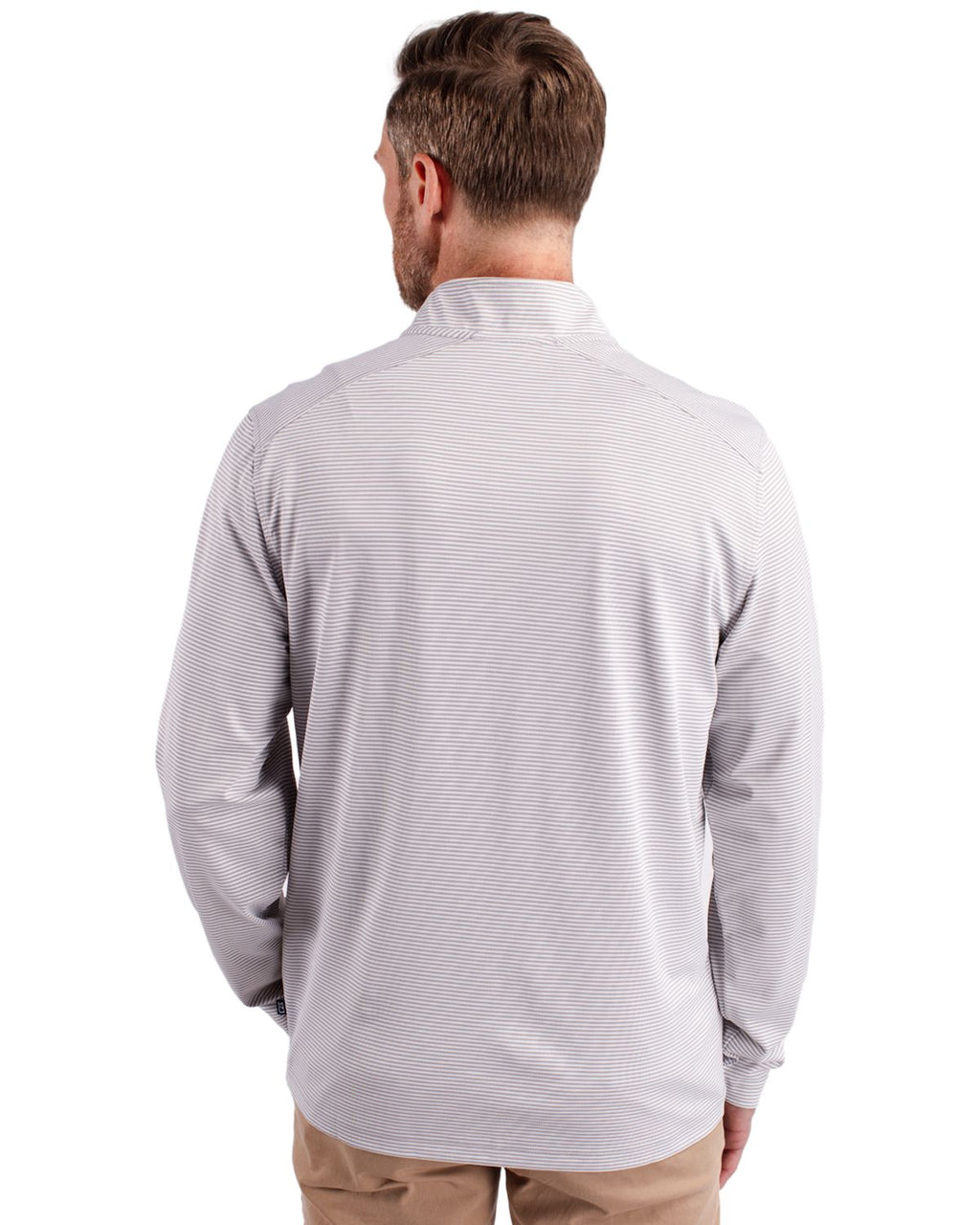 Cutter & Buck® Virtue Eco Pique Micro Stripe Recycled Mens Big & Tall Quarter Zip