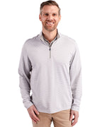 Cutter & Buck® Virtue Eco Pique Micro Stripe Recycled Mens Quarter Zip