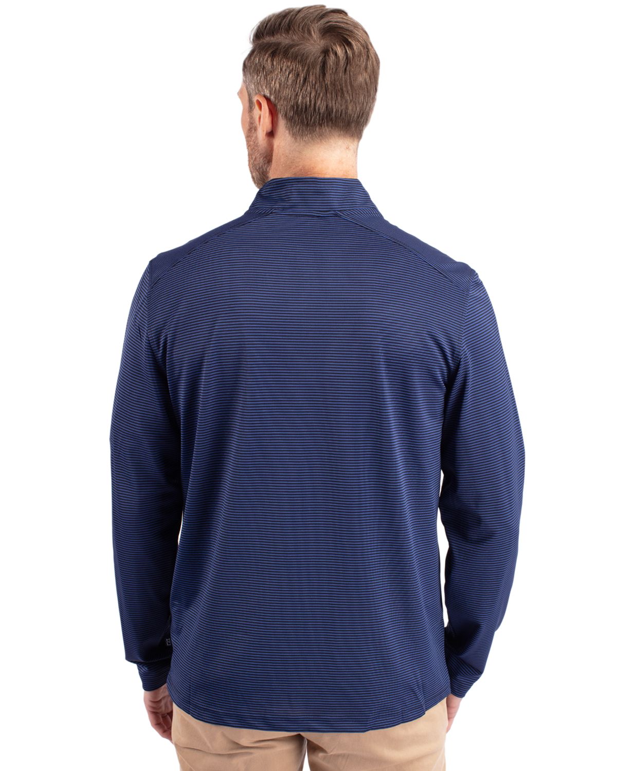 Cutter & Buck® Virtue Eco Pique Micro Stripe Recycled Mens Quarter Zip