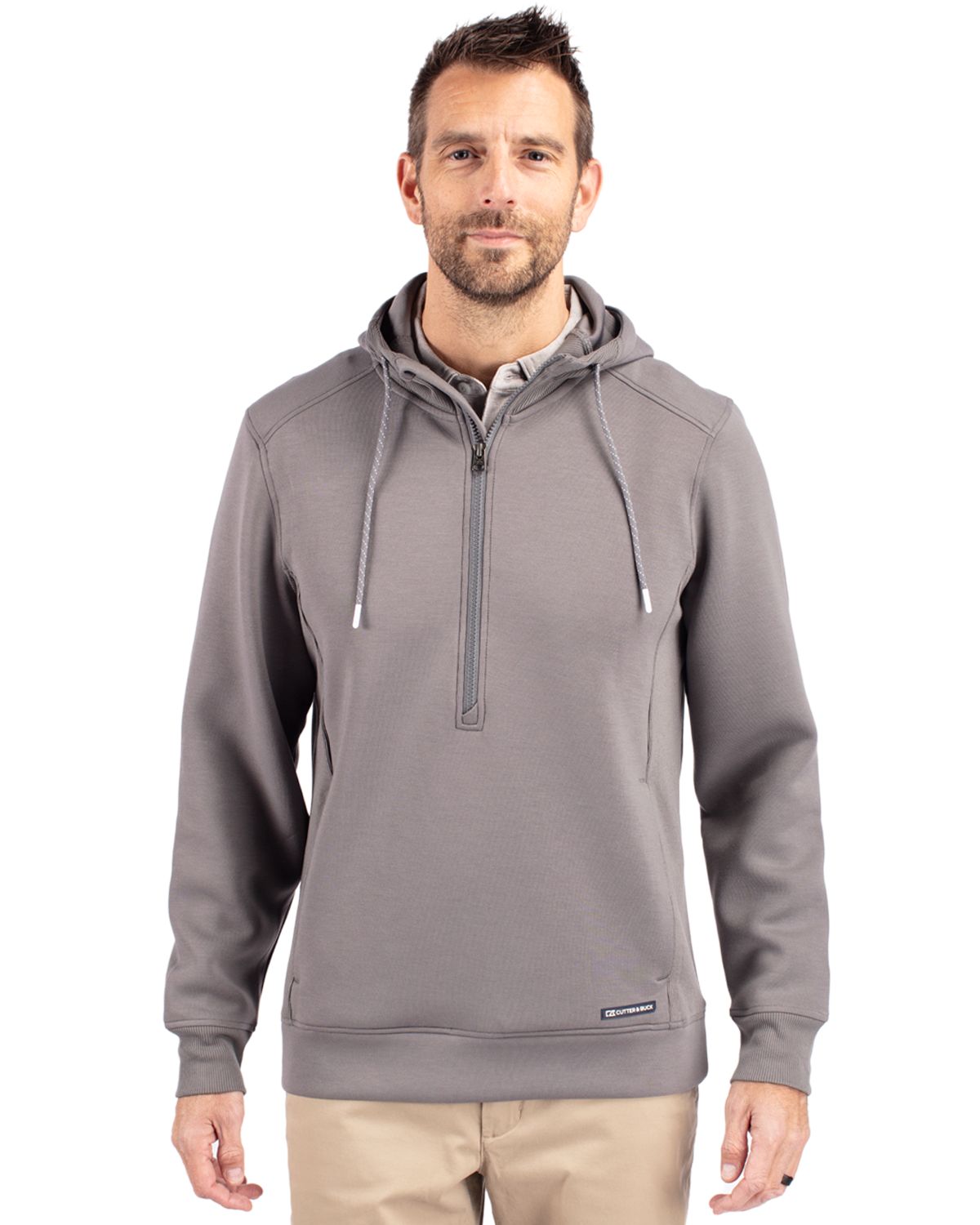 Cutter & Buck® Roam Eco Half Zip Recycled Mens Hooded Pull Over