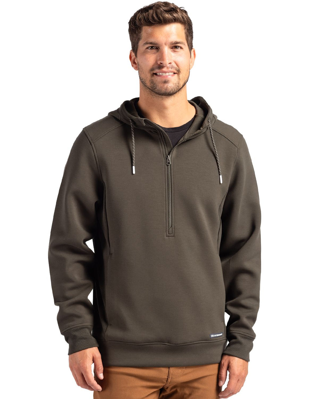 Cutter & Buck® Roam Eco Half Zip Recycled Mens Hooded Pull Over