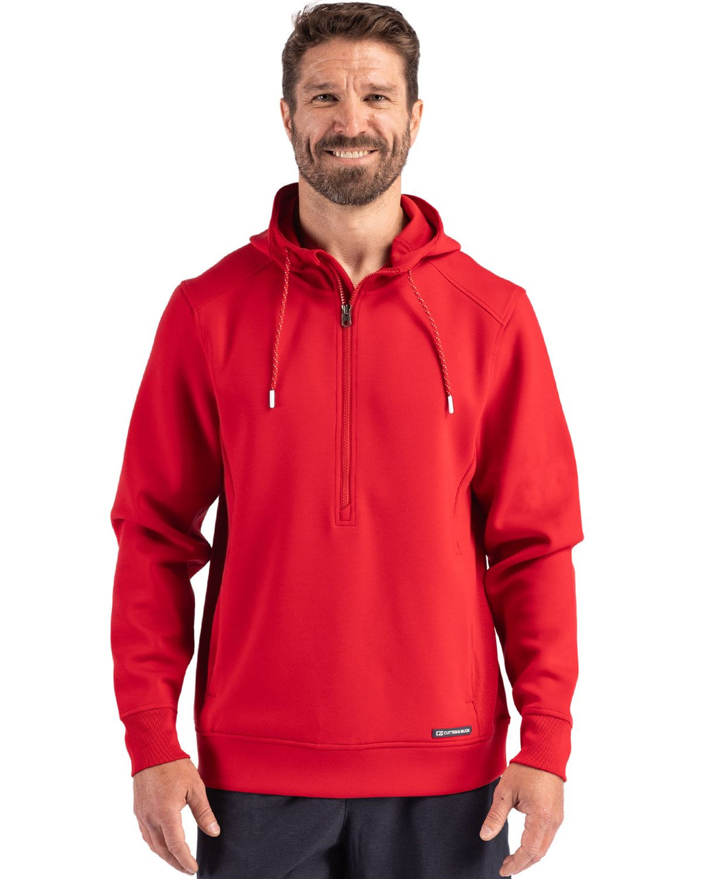 Cutter & Buck® Roam Eco Half Zip Recycled Mens Hooded Pull Over