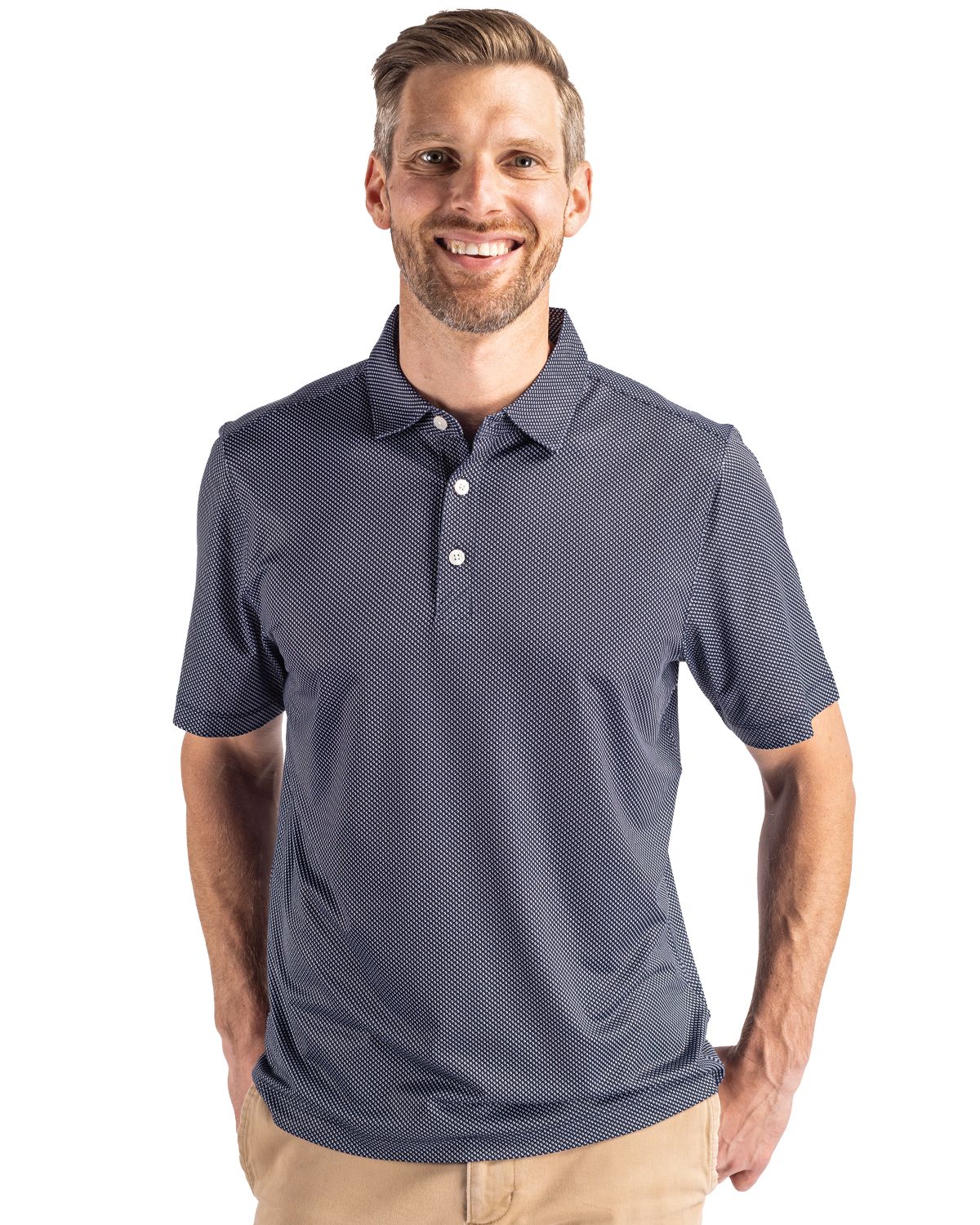 Cutter & Buck® Pike Eco Symmetry Print Stretch Recycled Mens Big & Tall Polo