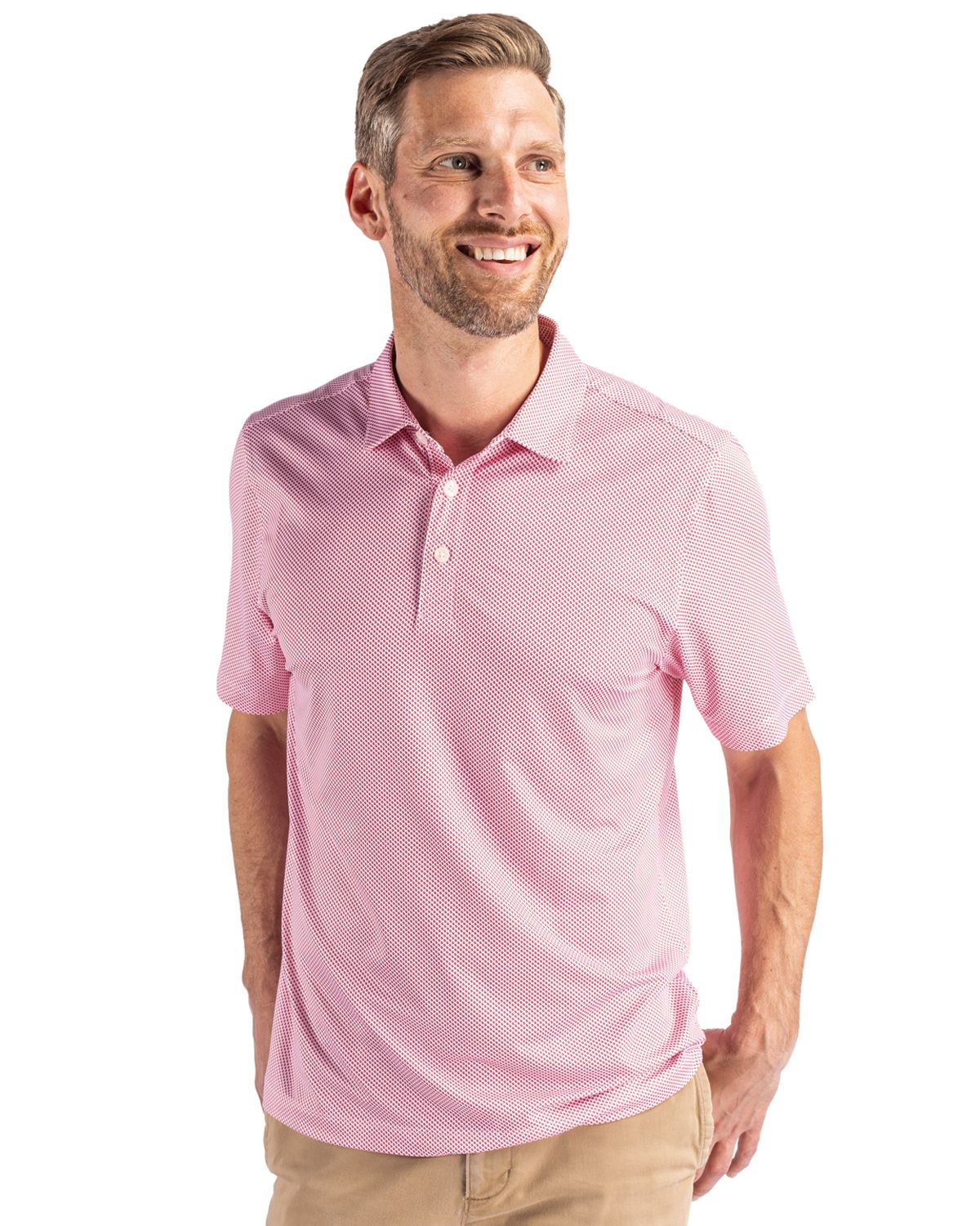Cutter & Buck® Pike Eco Symmetry Print Stretch Recycled Mens Polo