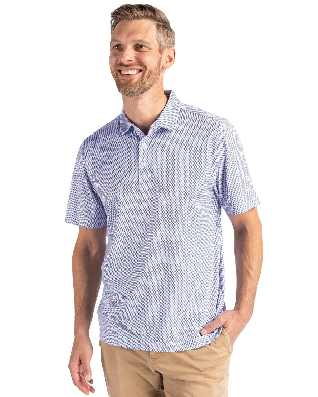 Cutter & Buck® Pike Eco Symmetry Print Stretch Recycled Mens Polo