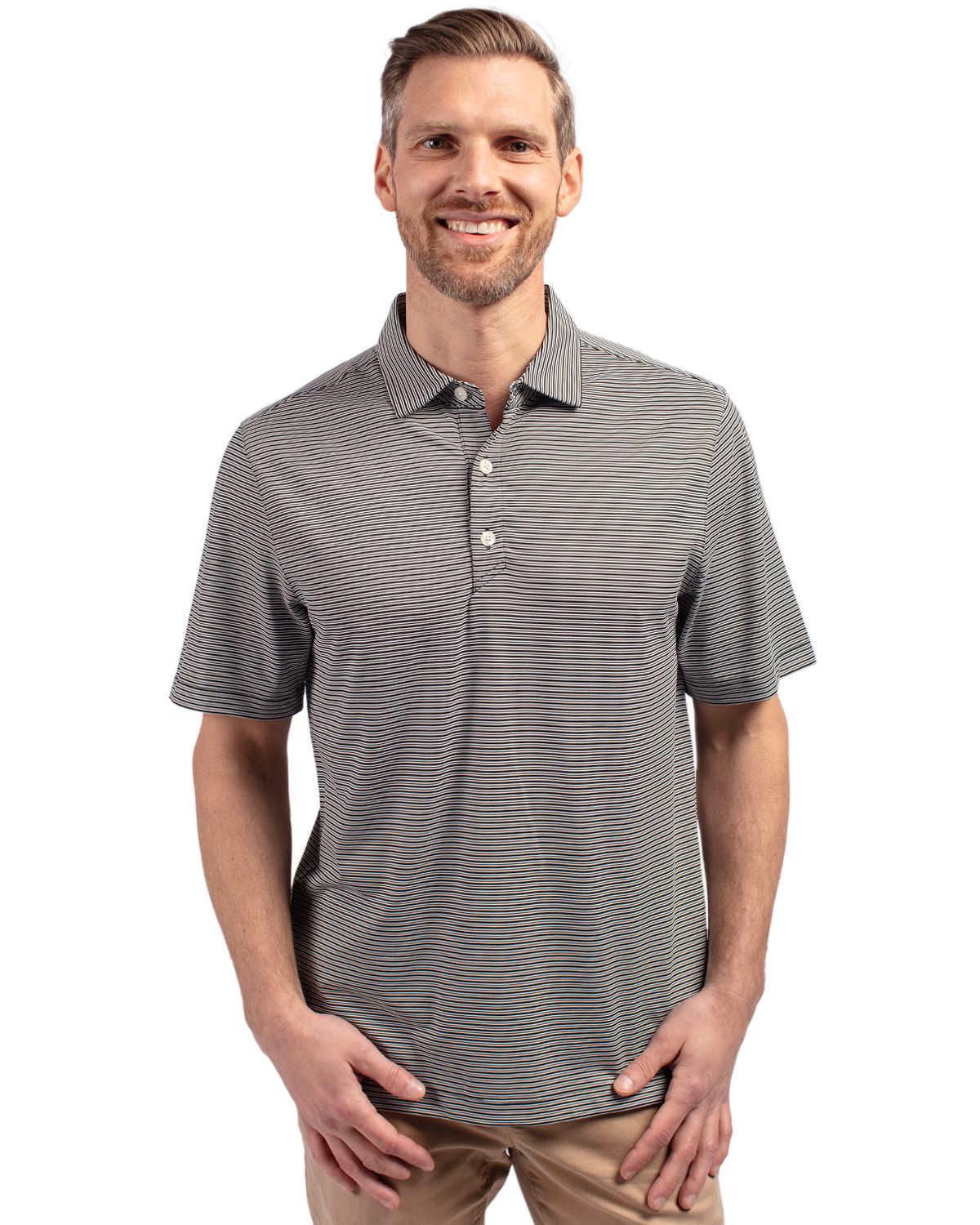 Cutter & Buck® Forge Eco Double Stripe Stretch Recycled Mens Polo