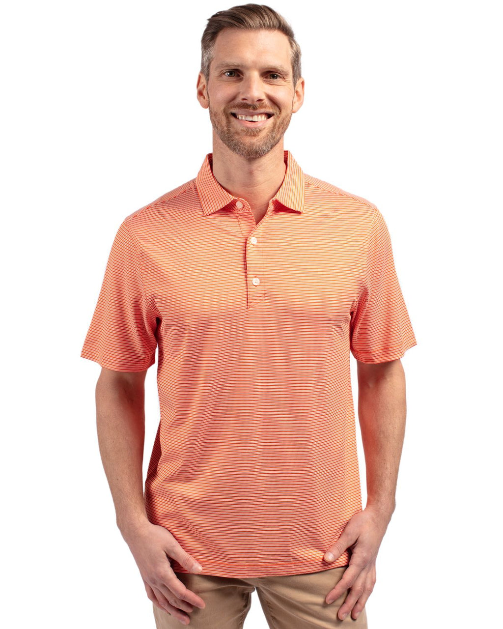 Cutter & Buck® Forge Eco Double Stripe Stretch Recycled Mens Polo