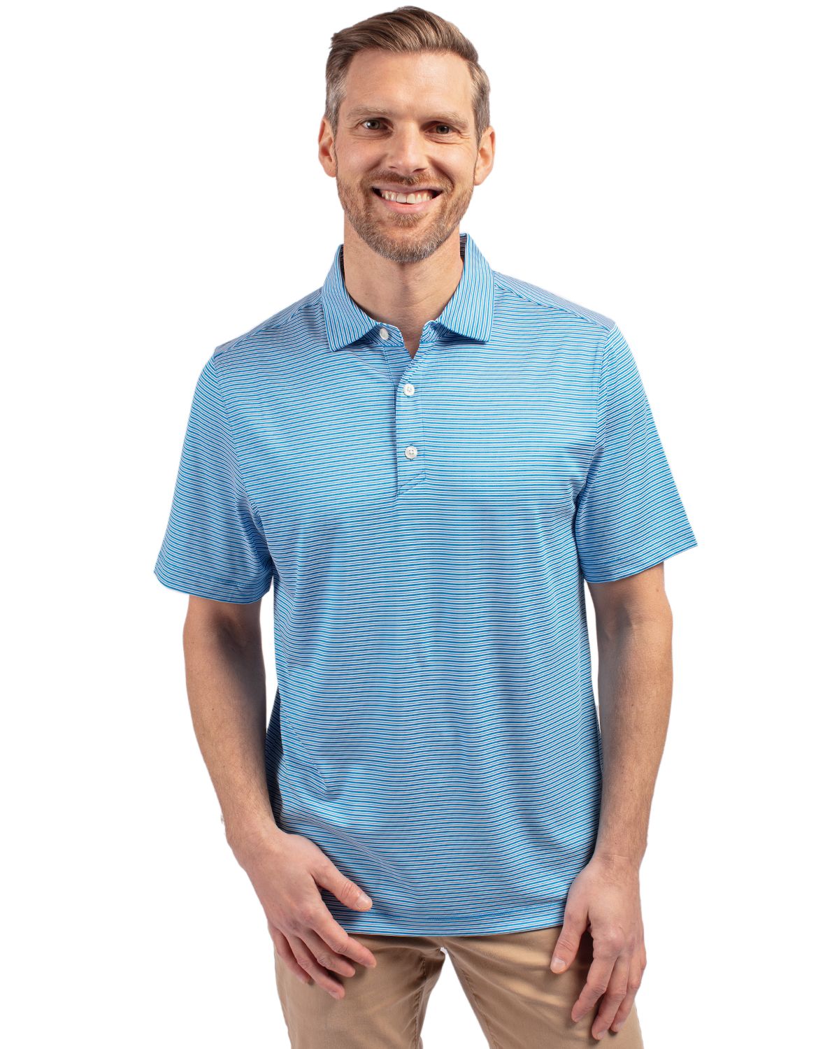 Cutter & Buck® Forge Eco Double Stripe Stretch Recycled Mens Polo