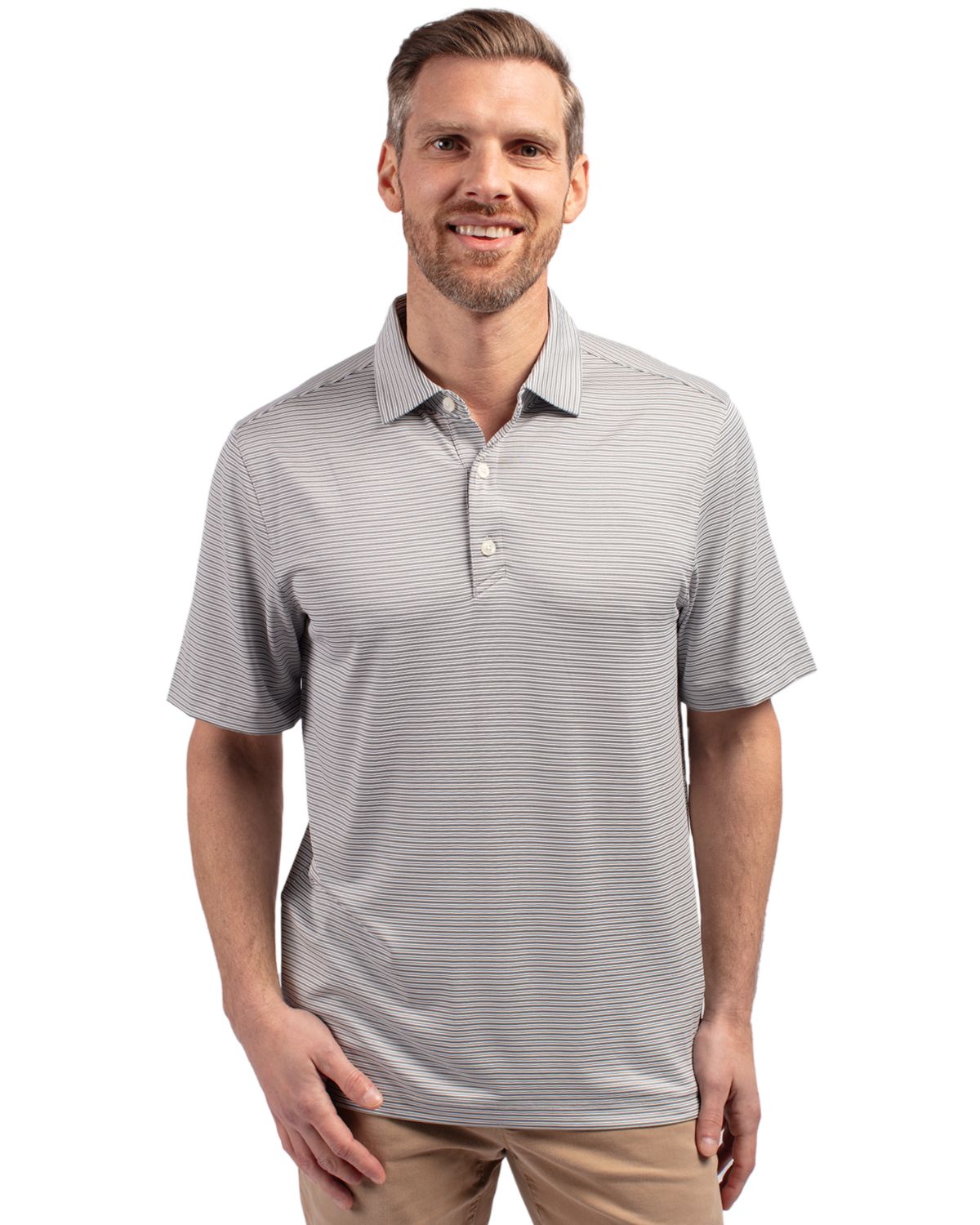 Cutter & Buck® Forge Eco Double Stripe Stretch Recycled Mens Polo