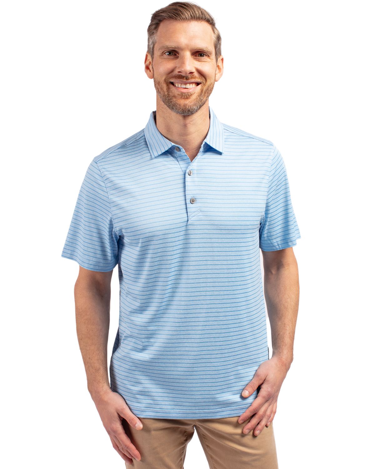 Cutter & Buck® Forge Eco Heather Stripe Stretch Recycled Mens Big & Tall Polo