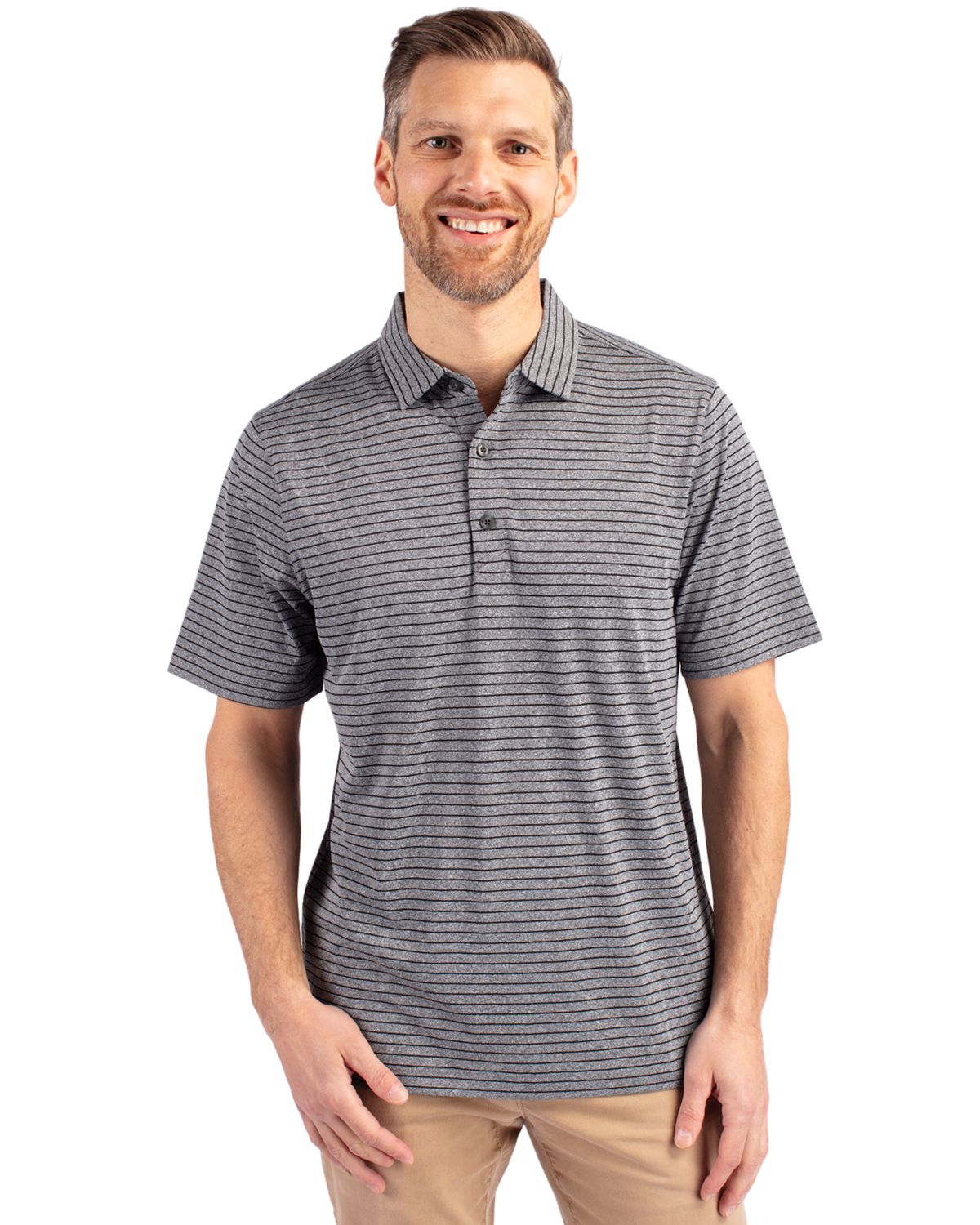 Cutter & Buck® Forge Eco Heather Stripe Stretch Recycled Mens Big & Tall Polo