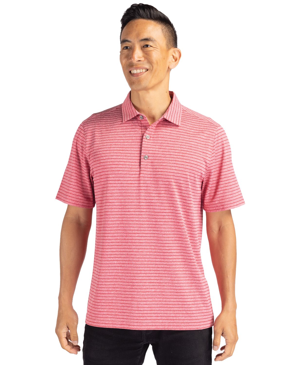 Cutter & Buck® Forge Eco Heather Stripe Stretch Recycled Mens Polo