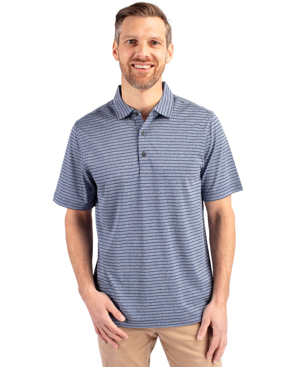 Cutter & Buck® Forge Eco Heather Stripe Stretch Recycled Mens Big & Tall Polo