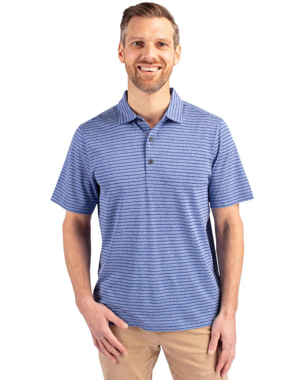 Cutter & Buck® Forge Eco Heather Stripe Stretch Recycled Mens Polo