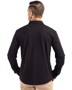Cutter & Buck® Advantage Tri-Blend Eco Soft Pique Long Sleeve Knitted Mens Button Up