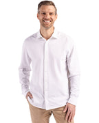 Cutter & Buck® Advantage Tri-Blend Eco Soft Pique Long Sleeve Knitted Mens Button Up