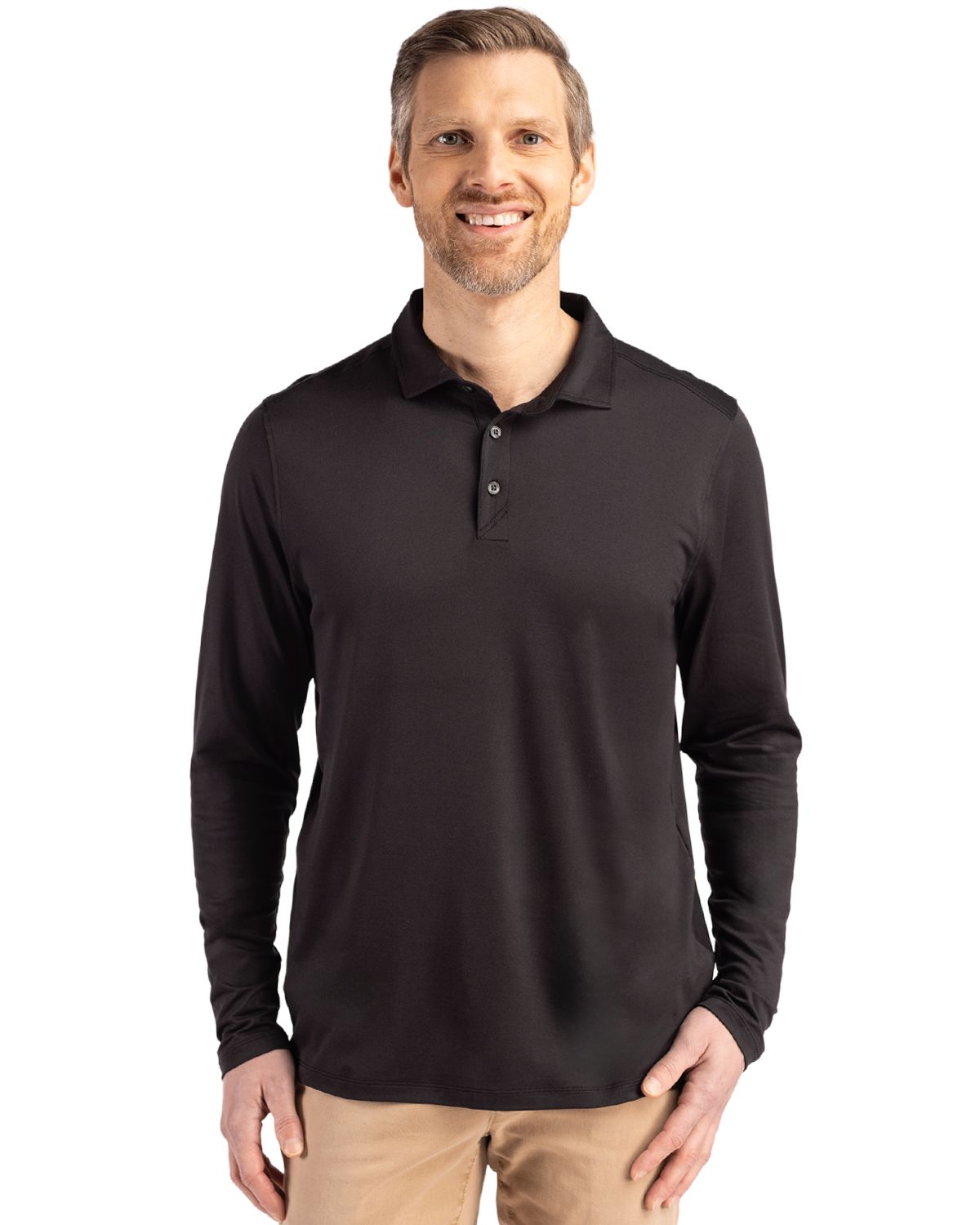 Cutter & Buck® Coastline Epic Comfort Recycled Mens Long Sleeve Polo
