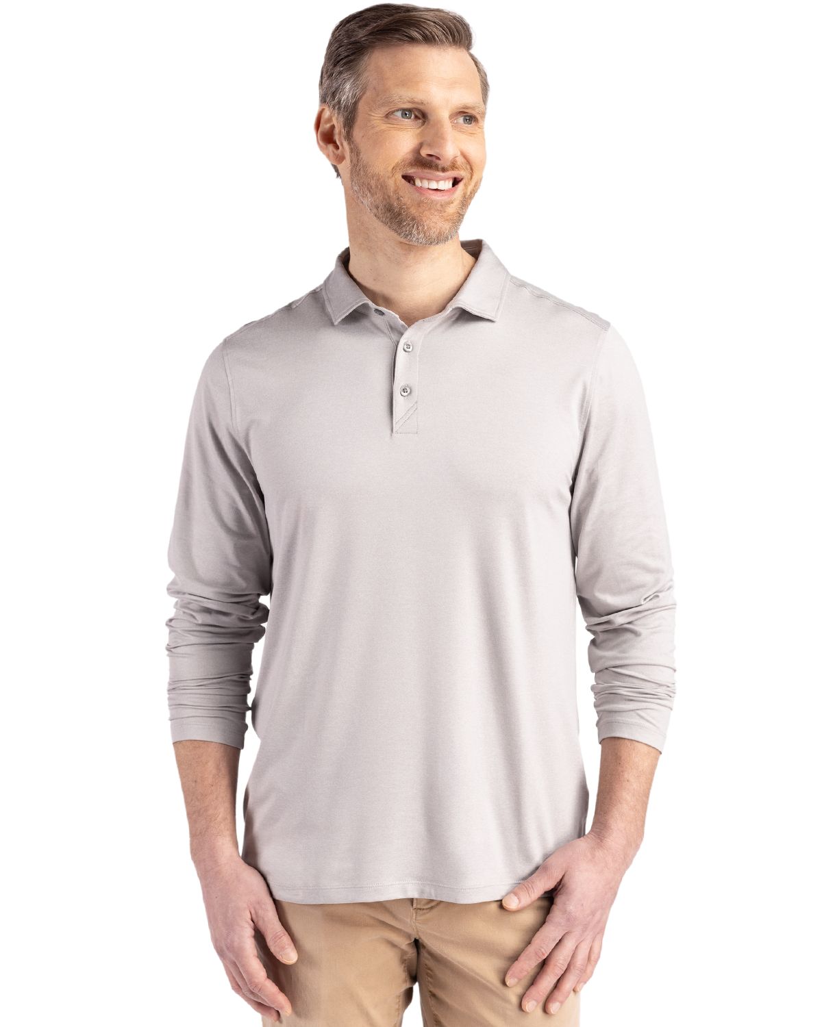 Cutter & Buck® Coastline Epic Comfort Recycled Mens Long Sleeve Polo