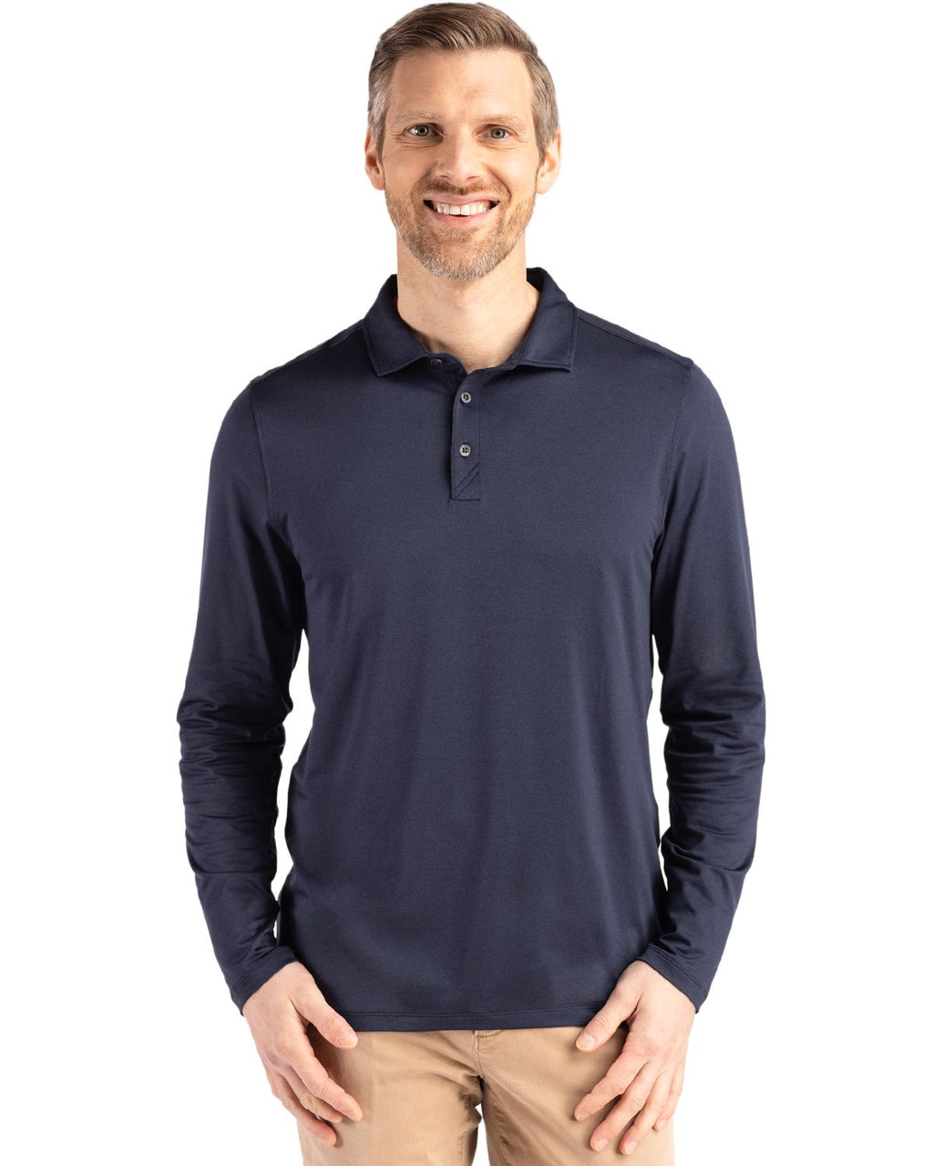 Cutter & Buck® Coastline Epic Comfort Recycled Mens Long Sleeve Polo