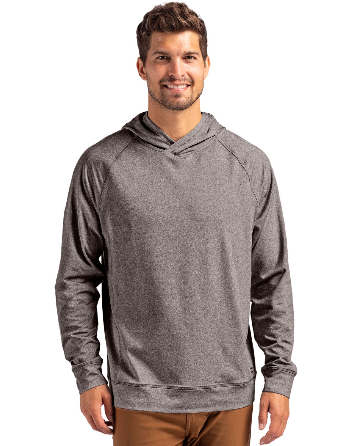 Cutter & Buck® Adapt Knit Recycled Mens Heathered Hooded Pull Over