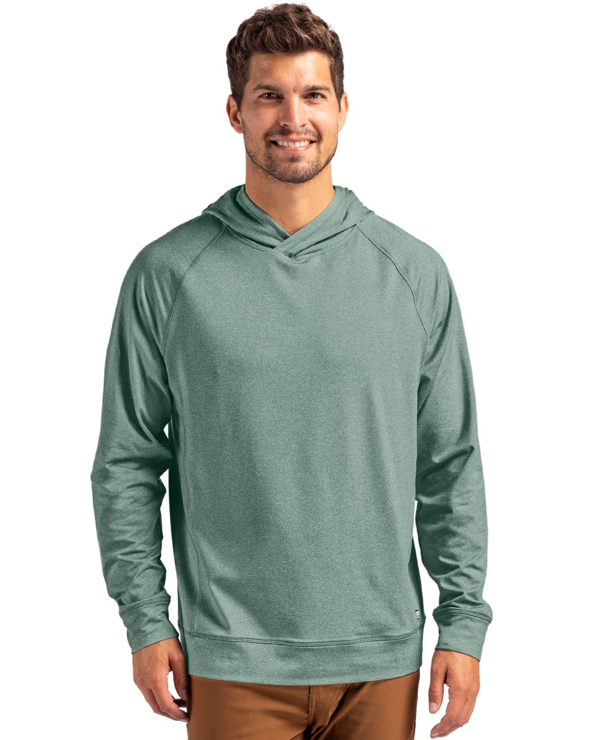 Cutter & Buck® Adapt Knit Recycled Mens Heathered Hooded Pull Over