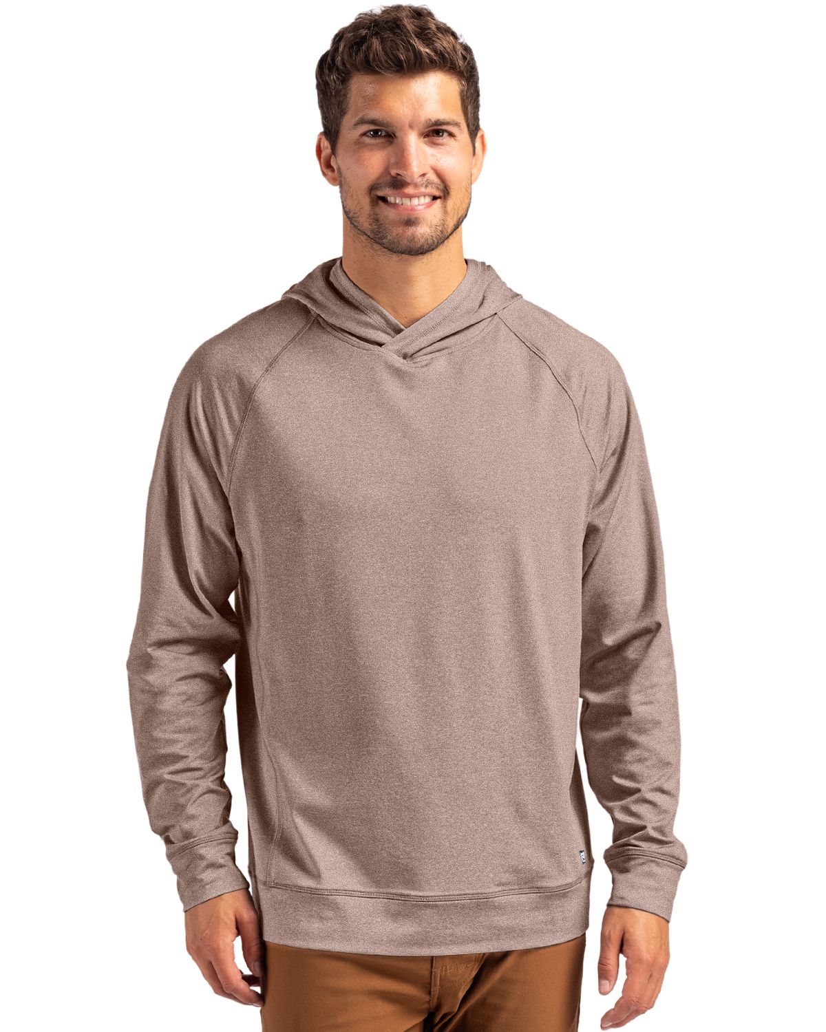 Cutter & Buck® Adapt Knit Recycled Mens Heathered Hooded Pull Over