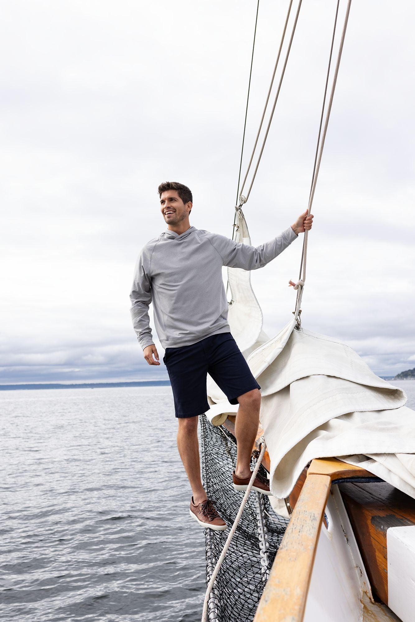 Cutter & Buck® Adapt Knit Recycled Mens Heathered Hooded Pull Over