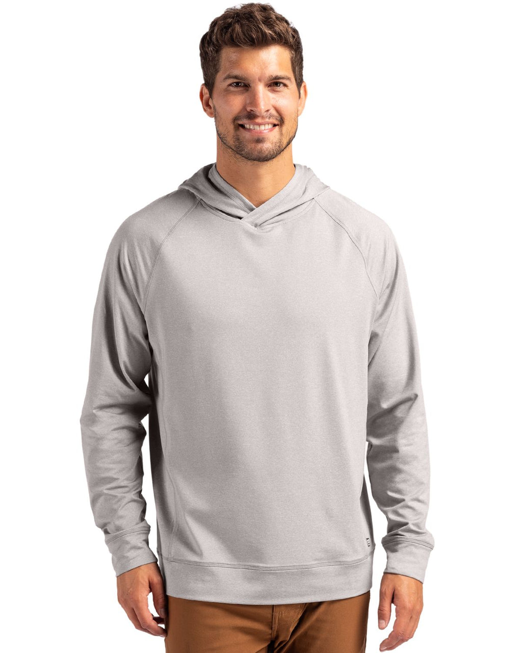 Cutter & Buck® Adapt Knit Recycled Mens Heathered Hooded Pull Over