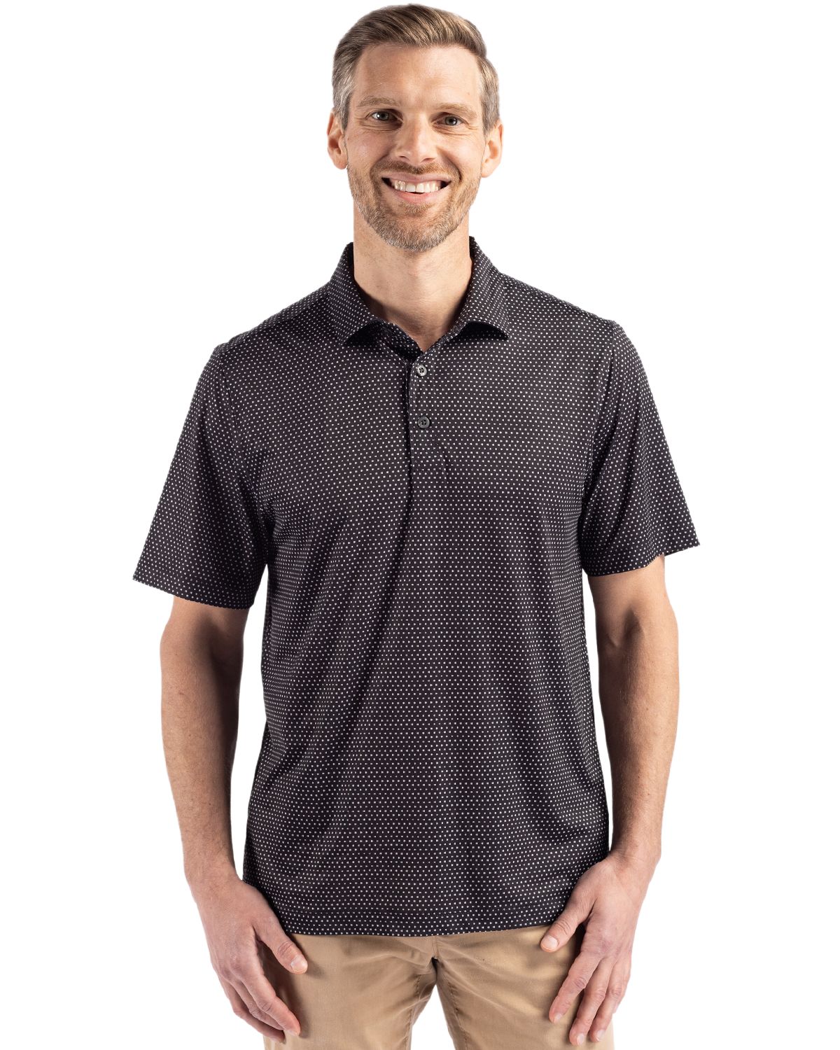 Cutter & Buck® Pike Eco Shadow Check Print Recycled Mens Polo