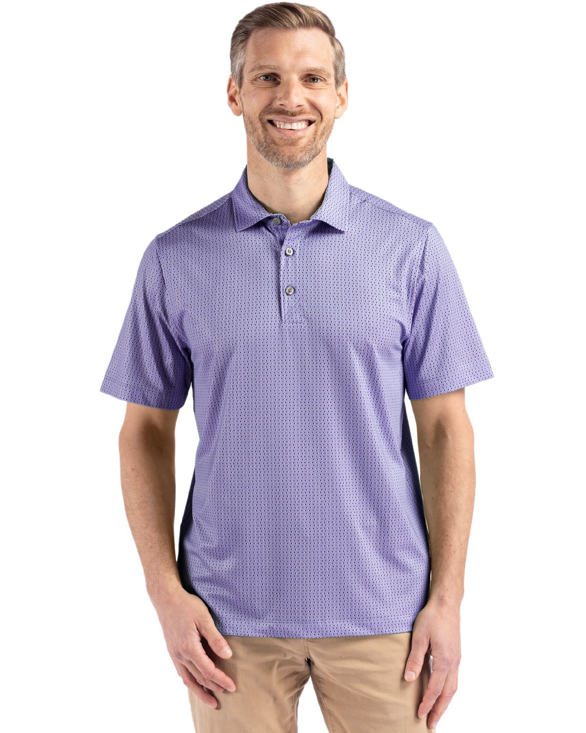 Cutter & Buck® Pike Eco Shadow Check Print Recycled Mens Polo