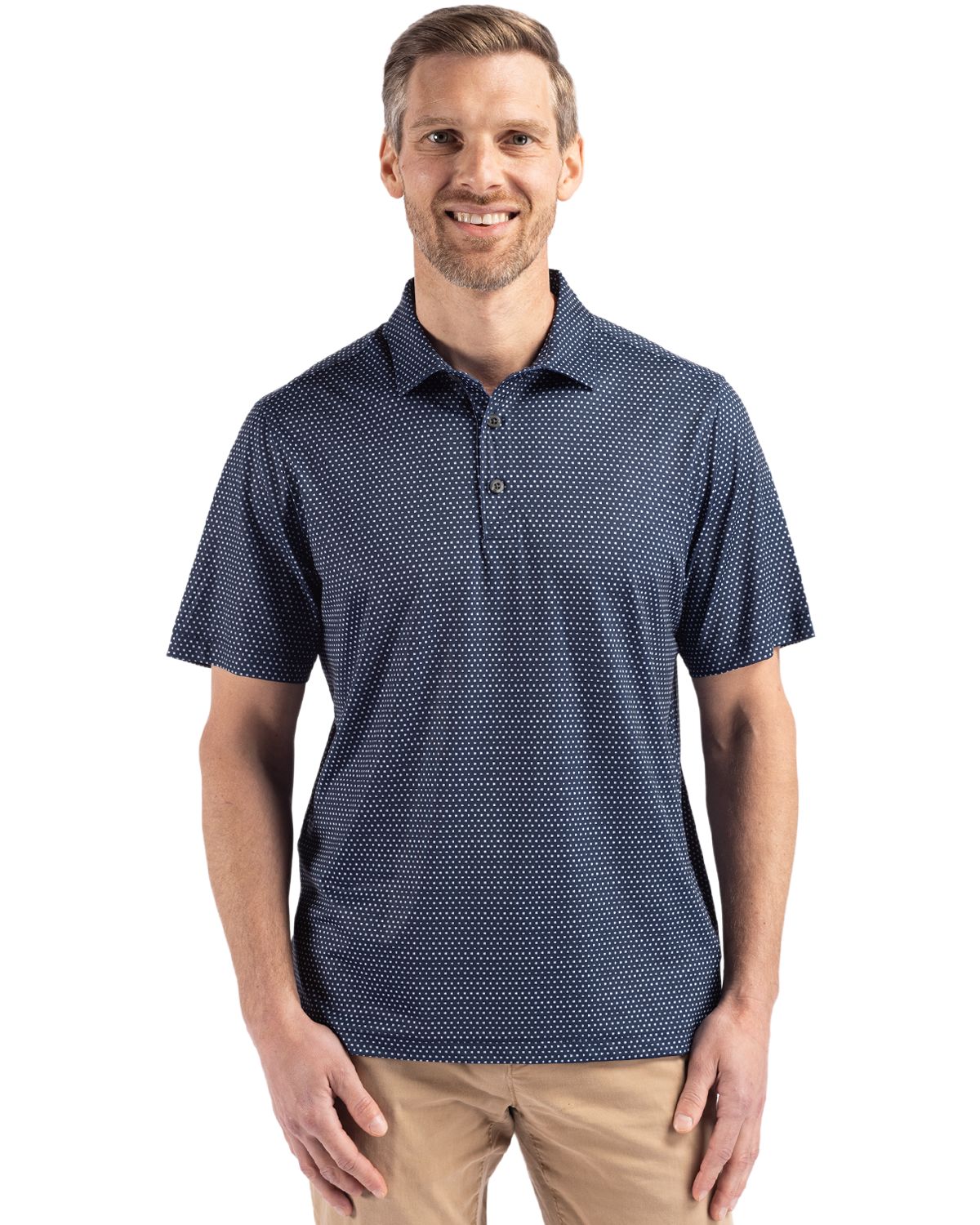 Cutter & Buck® Pike Eco Shadow Check Print Recycled Mens Big & Tall Polo