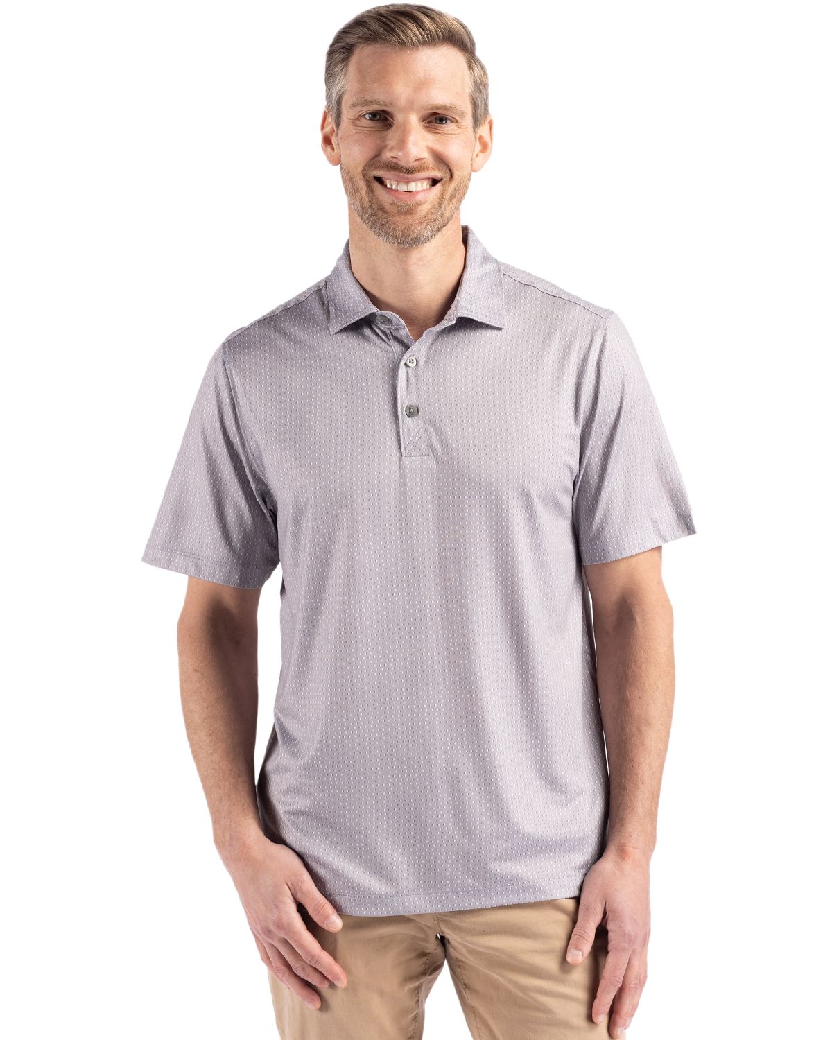 Cutter & Buck® Pike Eco Shadow Check Print Recycled Mens Polo