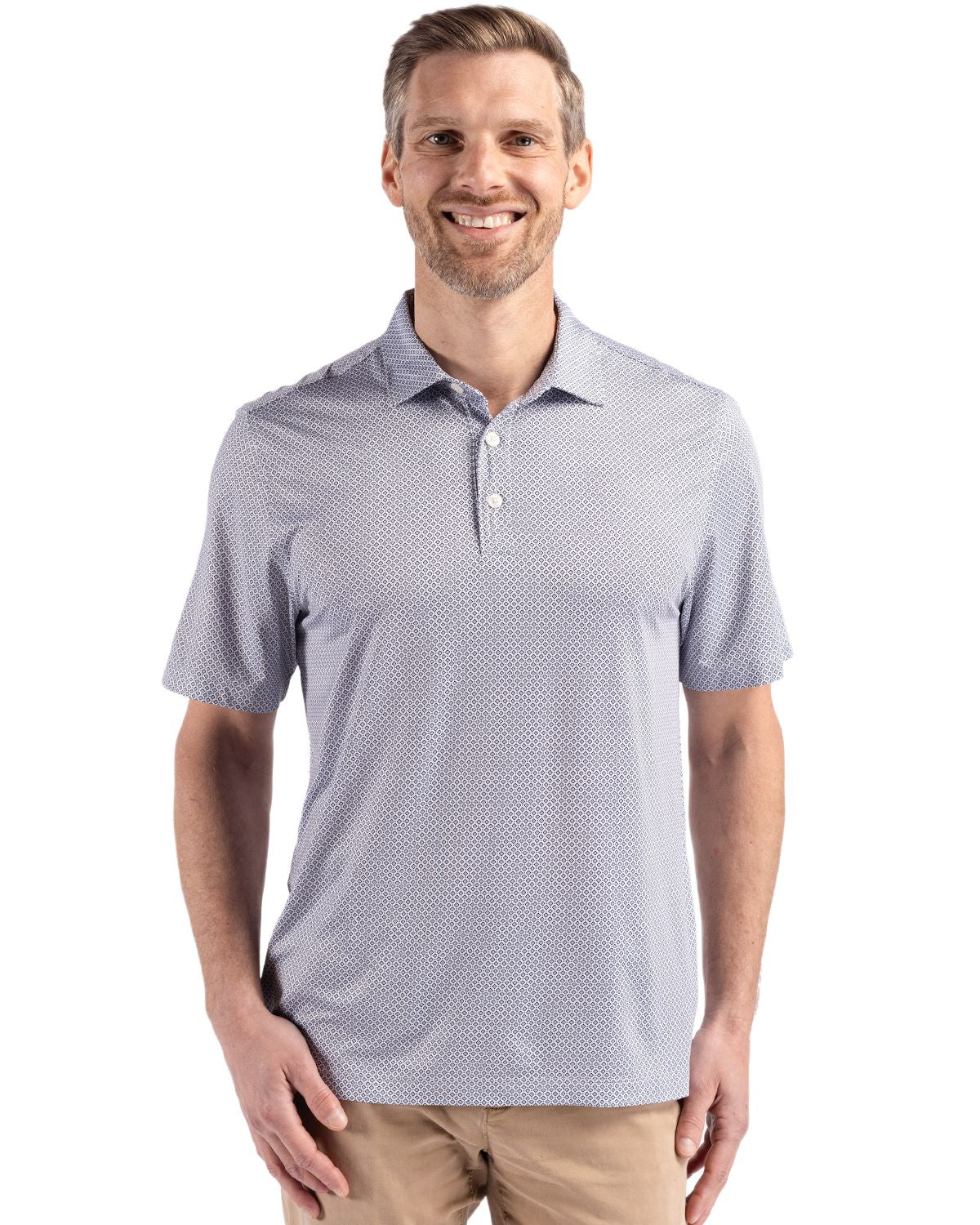Cutter & Buck® Pike Eco Diamond Dot Print Recycled Mens Big & Tall Polo